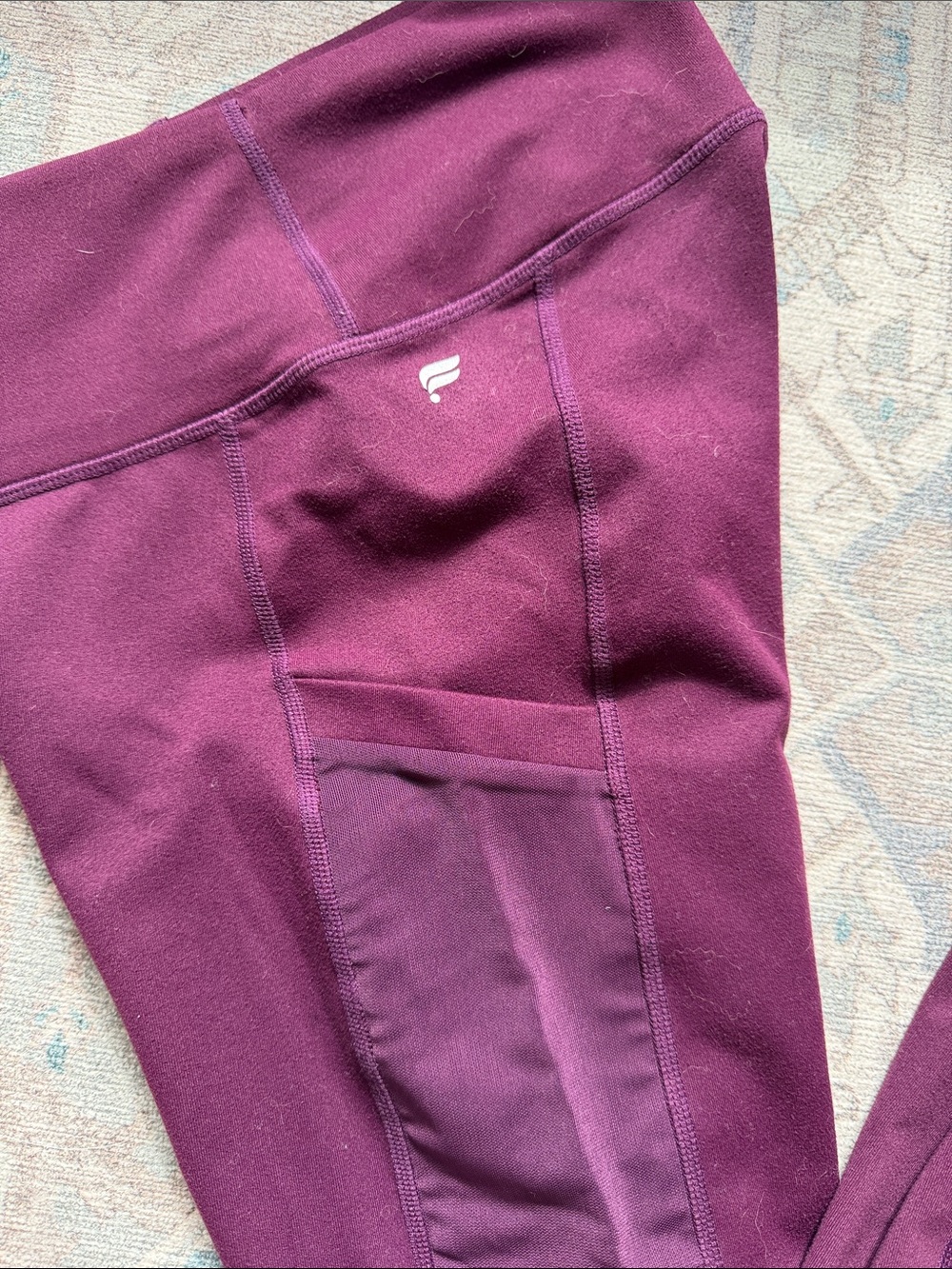 Fabletics Plum High-Rise Performance Leggings with Side Pocket - Picture 2 of 5